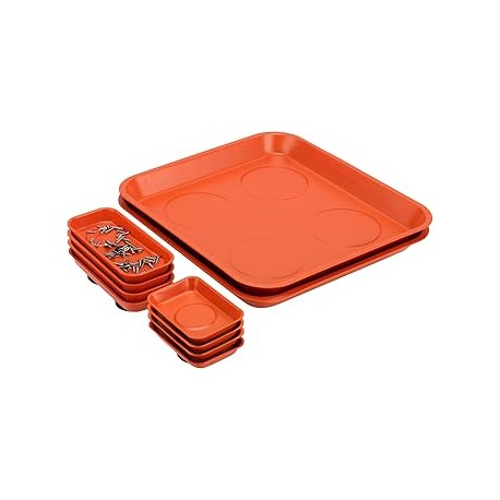 KEILEOHO Juego de bandejas magnéticas de 10 piezas, bandejas magnéticas de acero inoxidable, bandeja magnética para herramienta
