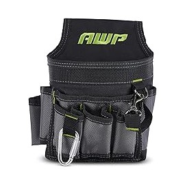 AWP Bolsa de herramientas para electricista de nailon balístico | AWP Mini bolsa de herramientas para electricista | Negro y gr