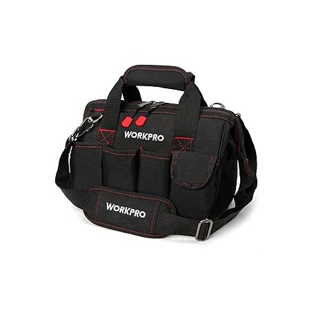 WORKPRO W081020A bolsa de almacenamiento compacta para herramientas, boca ancha superior, 12 pulgadas