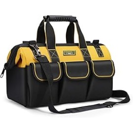 Bolsa De Herramientas, Boca Ancha de 18 pulgadas, Bolsa De herramientas Con Correa Ajustable Para El Hombro, Organizador De Bol