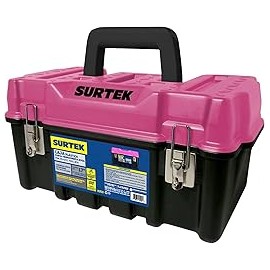Surtek Caja plástica con broches metálicos