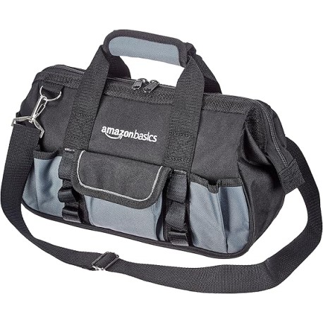 Amazon Basics - Base duradera y resistente al desgaste, bolsa de herramientas con correa, talla S (12 pulgadas)