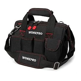 WORKPRO W081020A bolsa de almacenamiento compacta para herramientas, boca ancha superior, 12 pulgadas