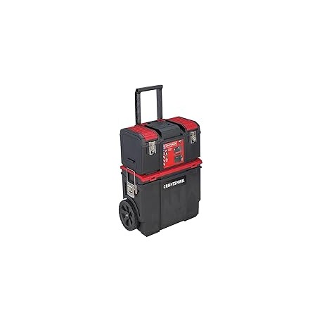 CRAFTSMAN - 48.2 centímetros. Caja de herramientas rodante 3 en 1 con ruedas, roja, de plástico, con cerradura (CMST18614).