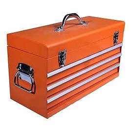 Edward Tools - Caja de herramientas portátil de metal con cajones de 20 pulgadas - Cerradura central con llave para seguridad -