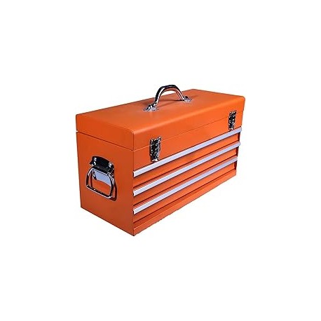 Edward Tools - Caja de herramientas portátil de metal con cajones de 20 pulgadas - Cerradura central con llave para seguridad -