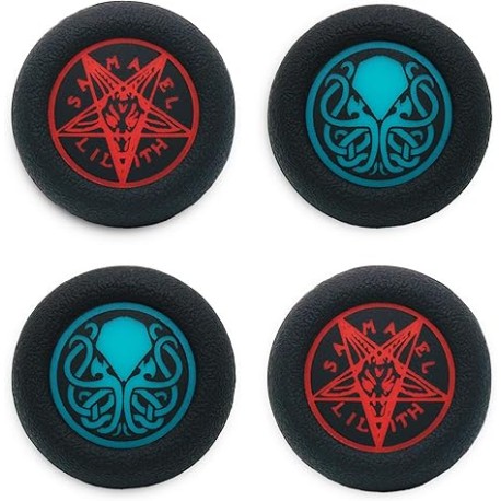 Playrealm Soft Rubber Silicone Printing Thumb Grip Cover x 4 for PS5, PS4, Xbox Series X/S, Xbox One, Switch PRO Controller(Uns