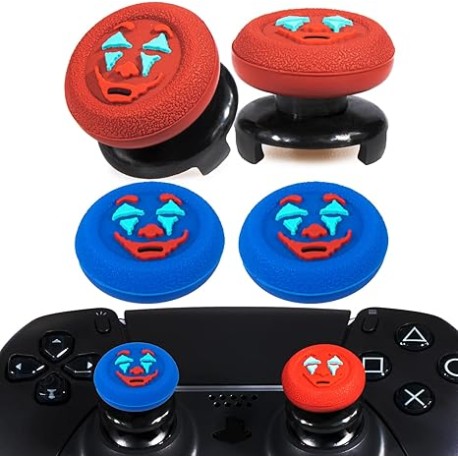 Playrealm FPS Extensor de Palanca de Pulgar y Textura de Goma de Silicona Cubierta de Agarre de 4 Juegos para PS5 Dualsenese y 