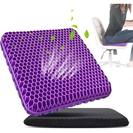 Vmingo Cojin Flexible Ortopedico Gel Transpirable Coxis Hemorroides Almohada Descanso Lumbar