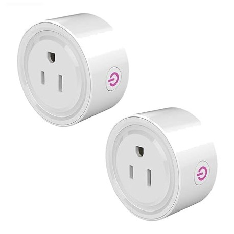 Wifi Smart Plug Paquete de 2, Enchufe Inteligente Mini Outlets, Toma de Corriente Inalámbrica Compatible con Amazon Alexa, Goog