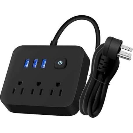 EASYTAO Regleta Multicontacto USB, EASYTAO Regleta de Alimentación, Enchufe/Conector Multiple, 1.2M Extension Electrica, Multic