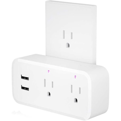 EASYTAO Conector Multiple Inteligente Enchufe, Multicontacto de Pared Con 2 USB Cargador de Adaptador de Extensión, Compatible 