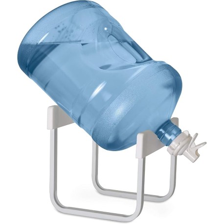 Brio - Soporte para jarra de agua de 3 a 5 galones y 2 válvulas dispensadoras, resistente al óxido antideslizante con boquilla 