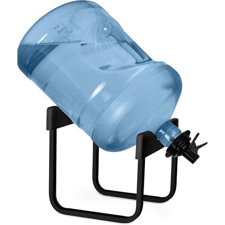 Brio - Soporte para jarra de agua de 3 a 5 galones y 2 válvulas dispensadoras, resistente al óxido antideslizante con boquilla 