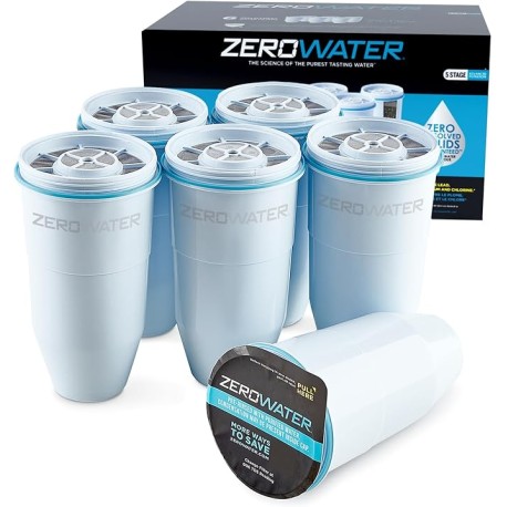 ZeroWater ZR-600 Replacement Filters, White, 6-Pack