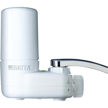 Brita Basic - Sistema de filtración de agua de montaje en llave, purificador de agua sin BPA, reemplaza 2.250 botellas de agua 