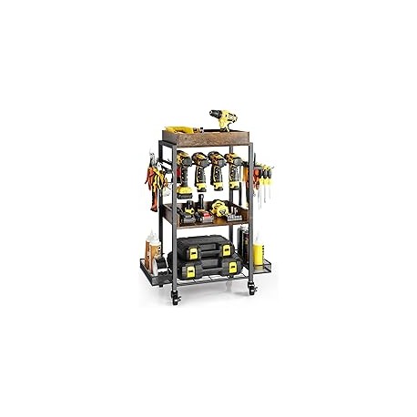 Organizador de Herramientas con Ruedas, Estante de Almacenamiento de Caja de Herramientas, 4 layer Metal tool Storage Shelf, So