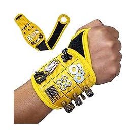 Cinturón para Herramientas,Muñequera Magnética Ajustable con 9 Potentes Imanes Superfuertes,Pulsera Magnética para Herramientas