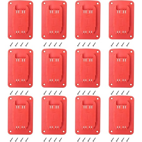 Paquete de 12 soportes de herramientas para Milwaukee M18 y Dewalt 20 V, soporte de taladro de montaje en pared con 48 tornillo