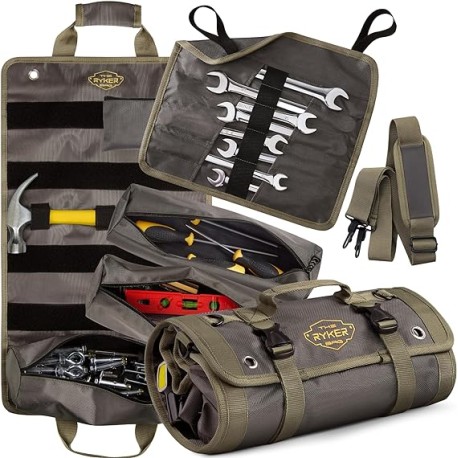 The Ryker Bag PRO - Organizador oficial de rollos de herramientas – 4 bolsas de herramientas desmontables + organizador de llav