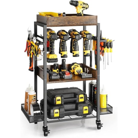 Organizador de Herramientas con Ruedas, Estante de Almacenamiento de Caja de Herramientas, 4 layer Metal tool Storage Shelf, So