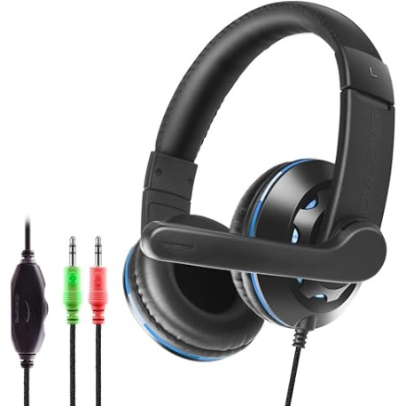 Audifonos para Gamer con Cable, Headset para Juegos con Sonido Estéreo HD, Sensor Magnético de Neodimio de 40 MM, Interruptor d