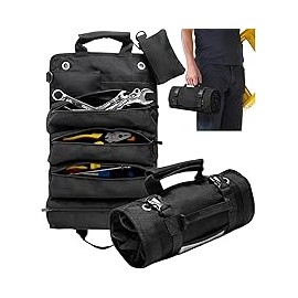 Bolsa De Herramientas, Bolsa Pequeña de Herramientas con Bolsillos Desmontables, Bolsa de Herramientas Enrollable Versátil con 
