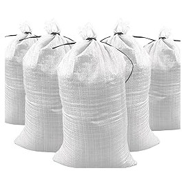 DURASACK Bolsas de arena resistentes con cuerdas de corbata, bolsas de arena de polipropileno tejidas vacías para control de in