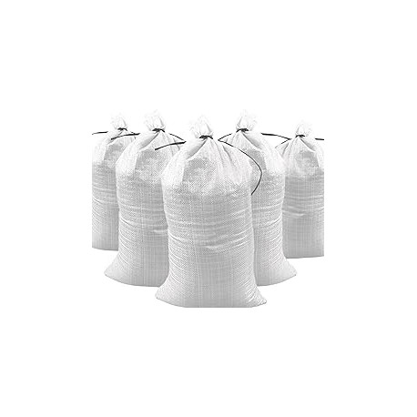 DURASACK Bolsas de arena resistentes con cuerdas de corbata, bolsas de arena de polipropileno tejidas vacías para control de in