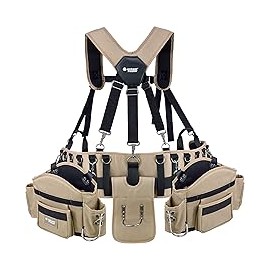 JACKSON PALMER Cinturón de herramientas profesional Comfort Rig con tirantes ajustables (bolsillos desmontables y 2 ganchos par