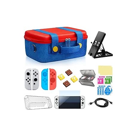 Switch Funda de Viaje Compatible con Nintendo Switch, Funlab Estuche Switch Rígido y Protector, Case bundle de Almacenamiento p