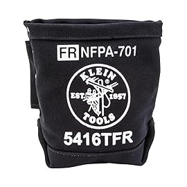 Klein Tools 5416TFR Tool Bag, Flame Resistant Canvas Bag for Bolt Storage with Double Reinforced Bottom and Tunnel Connect, 5 x