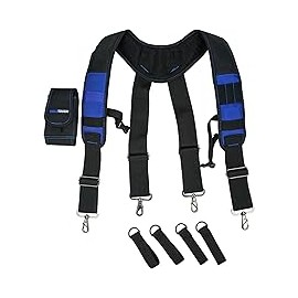 MELOTOUGH - Tirantes de cinturón de trabajo para cinturón de herramientas y tirantes acolchados para construcción, Color Azul, 