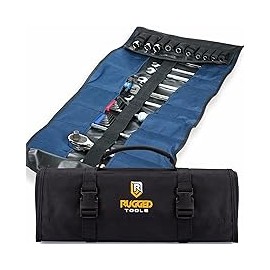 Rugged Tools - Organizador de rollos de herramientas con 32 bolsillos, organizador de llaves y bolsa para herramientas, el roll