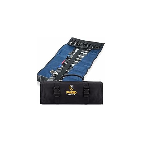 Rugged Tools - Organizador de rollos de herramientas con 32 bolsillos, organizador de llaves y bolsa para herramientas, el roll
