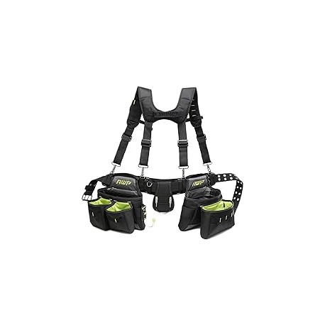 AWP Trapjaw - Plataforma de herramientas de poliéster para construcción general | TrapJaw con tirantes, negro, verde