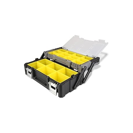 Olympia Tools - Caja de herramientas portátil de plástico de 18 pulgadas con compartimentos extraíbles, gran organización y alm