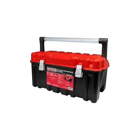 Urrea CPU20AR Caja portaherramientas plástica con broches metálicos, charola y tapa roja 21" x 11" x 10"