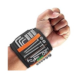 Cinturon para Herramientas con 20 Fuertes Imanes, Regalo del Día del Padre, Pulsera Magnética Ajustable Munequera para Herramie