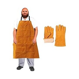 Urby Big and Tall Plus Size Leather Welding Apron For Men Flame Resistant, Overol Para Soldador, Unisex XL XXL Or Plus, W36+