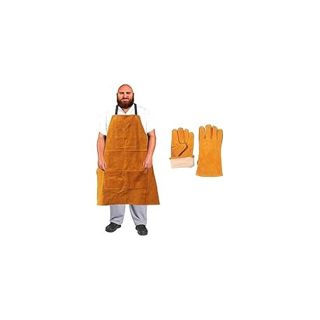 Urby Big and Tall Plus Size Leather Welding Apron For Men Flame Resistant, Overol Para Soldador, Unisex XL XXL Or Plus, W36+