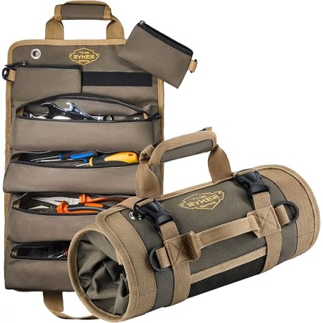 Organizadores The Ryker Bag de herramientas: bolsa pequeña de herramientas con bolsillos desmontables, enrollable, resistente, 