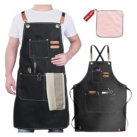 Delantal de pintura Delantal de cocina Delantal de carpintero Delantal con espalda cruzada Delantal para hombres y mujeres Dela