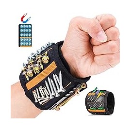 Muñequera magnética con 20 potentes imanes Potentes herramientas de muñeca magnéticas, muñequeras magnéticas de regalo para hom