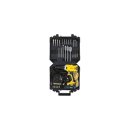Pretul TALI-20P2K, Kit de taladro inalámbrico 1/2", 1 batería Ion Litio, 32 accesorios, 2 velocidades, 20 V