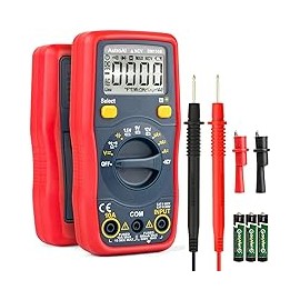 AstroAI Multímetro Digital Profesional Rango Automático Medidor de Corriente Voltaje AC/DC 1.5V 9V 12V y con Batería 1.5V Funci