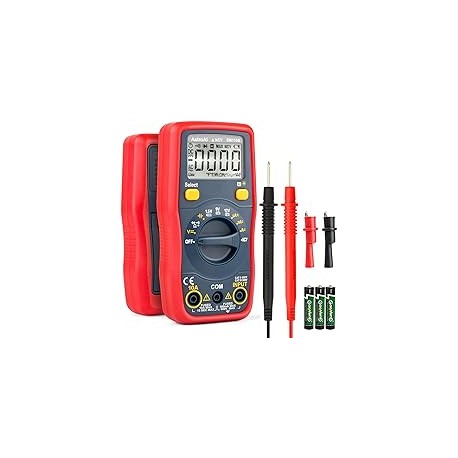 AstroAI Multímetro Digital Profesional Rango Automático Medidor de Corriente Voltaje AC/DC 1.5V 9V 12V y con Batería 1.5V Funci