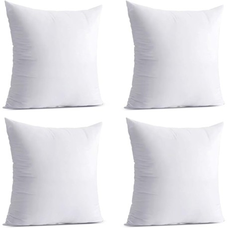 Calibrate Timing - 4 paquetes de insertos de almohada, hipoalergénicos, rellenos de almohadas cuadradas de 45 x 45 cm, rellenos