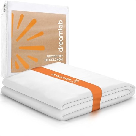 Dreamlab Protector de Colchón Tela Suave 100% Impermeable e hipoalergénico, a Prueba de ácaros, Tamaño Individual