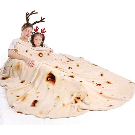 Salandens Cobija De Tortilla De Harina, Cobijas De Burrito 150cm, Manta De Tortilla Blanket, Burrito Blanket Redonda, Suave, Cá